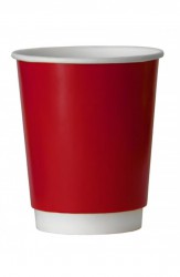Стакан бумажный для горячих напитков двухслойный - 250 мл. (Красный) в коробке 600 шт.